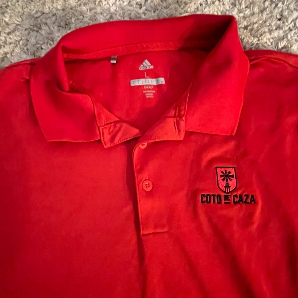 Adidas Golf Red Coto de Caza Polo Size L